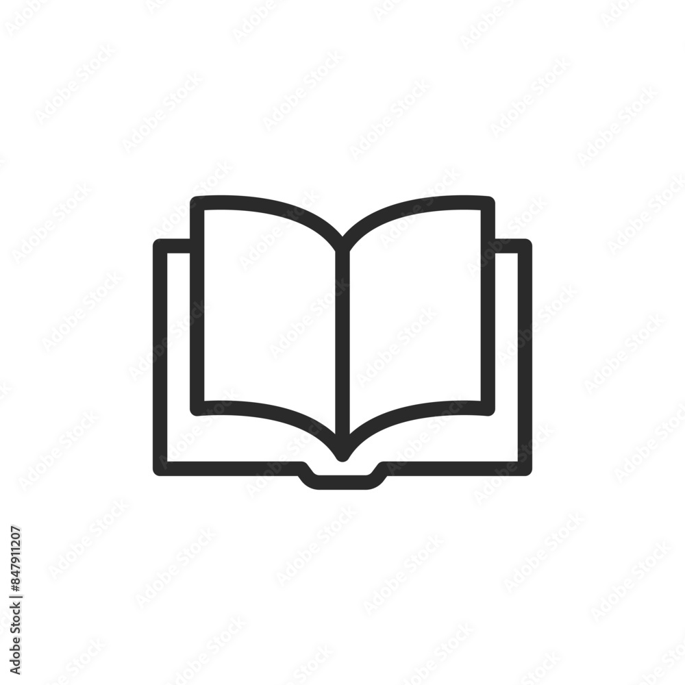 Open book, linear style icon. Simple open book. Editable stroke width. Open book, linear style icon. Simple open book. Editable stroke width.