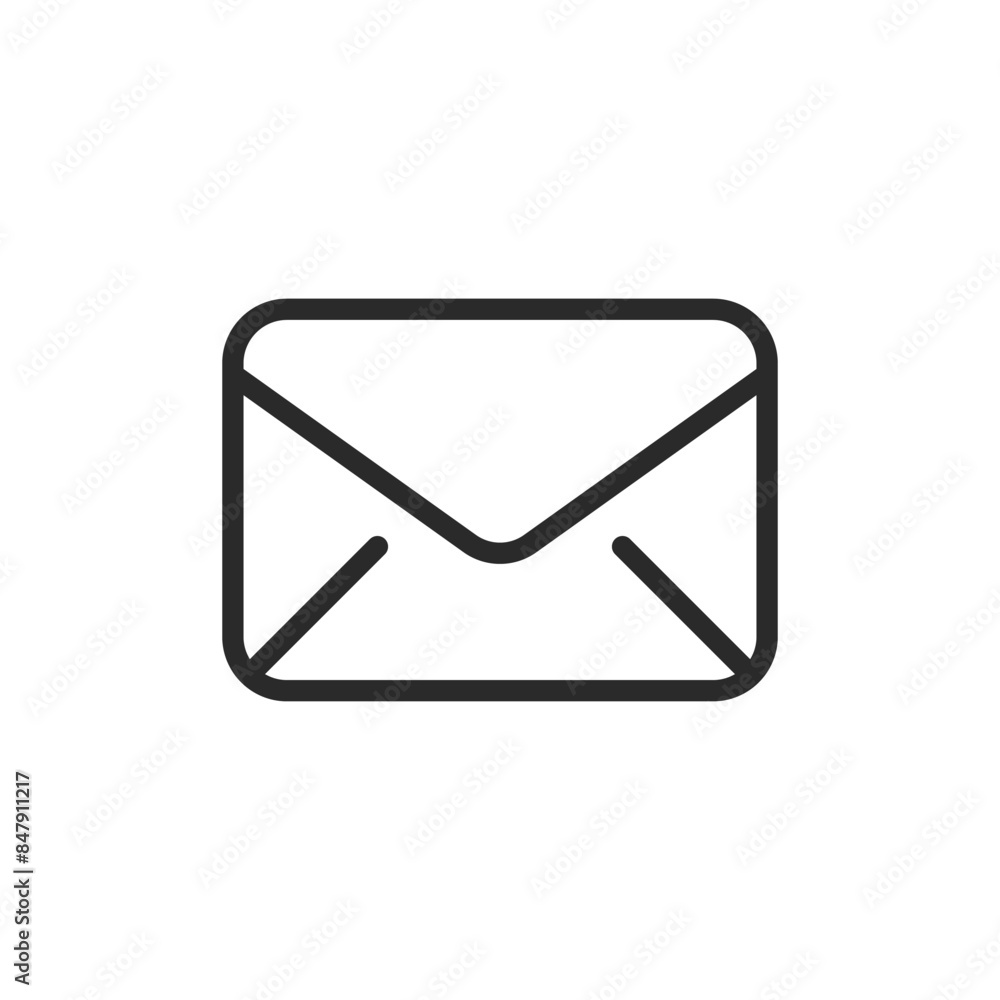 Envelope, linear style icon. Simple envelope, email or mail. Editable stroke width. Envelope, linear style icon. Simple envelope, email or mail. Editable stroke width.