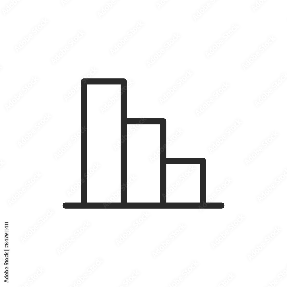 Bar graph, linear style icon. data visualization or statistical analysis. Editable stroke width. Bar graph, linear style icon. data visualization or statistical analysis. Editable stroke width.