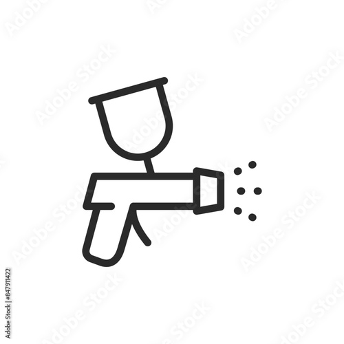 Spray painting, linear style icon. automotive spray painting or refinishing. Editable stroke width.