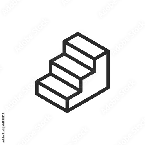 Stairs, linear style icon. staircase. Editable stroke width.