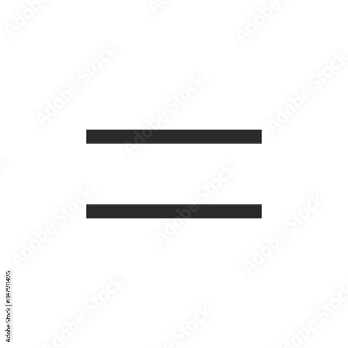 Equal to symbol, linear style icon. equality in mathematics. Editable stroke width.