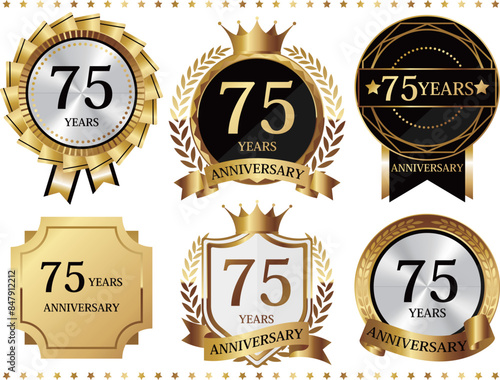 高級感のある75周年記念のエンブレムセット