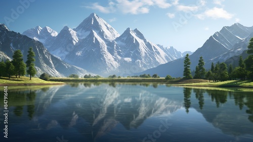 Serene Mountain Lake Reflection