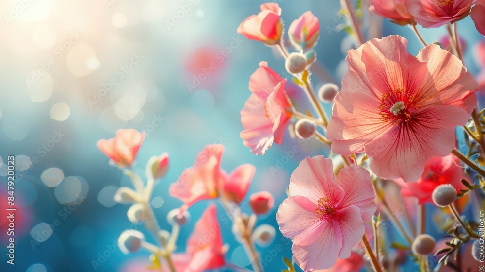 Pink flowers nature backdrop Pink flowers nature backdrop