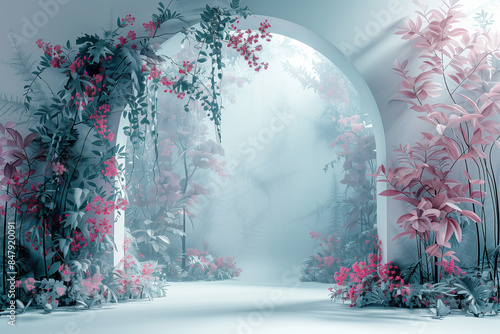 Maternity backdrop, wedding backdrop, photography background with delicate flowers