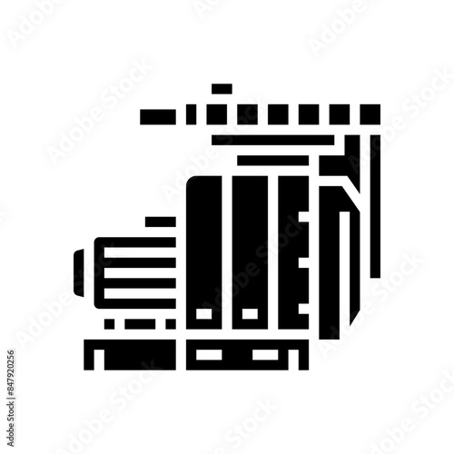 pressing wood pellets glyph icon vector. pressing wood pellets sign. isolated symbol illustration