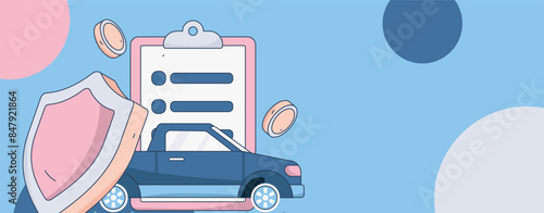 Buy insurance for car flat character vector concept operation illustration
