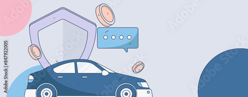 Buy insurance for car flat character vector concept operation illustration
