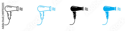 Hair Dryer Icon Ideal for Hair Care and Styling Tools