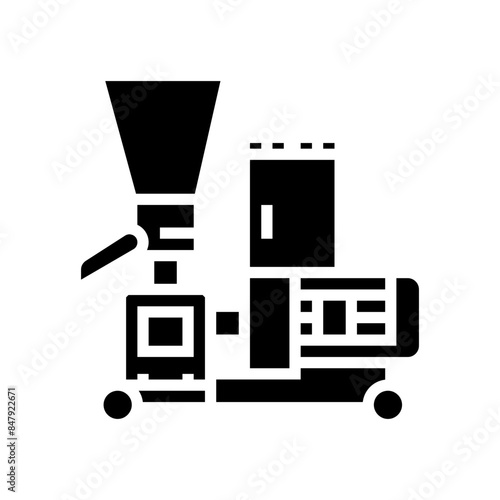 pellet mill wood pellets glyph icon vector. pellet mill wood pellets sign. isolated symbol illustration