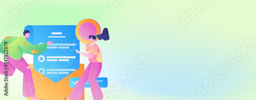 Buy insurance for car flat character vector concept operation illustration

