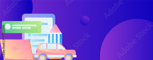 Buy insurance for car flat character vector concept operation illustration
