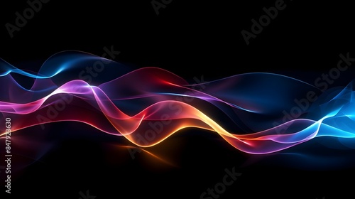 Mesmerizing Fluid Waves of Vibrant Colors and Energetic Digital Art Backdrop