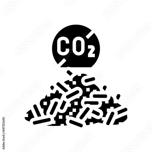 carbon neutral wood pellets glyph icon vector. carbon neutral wood pellets sign. isolated symbol illustration