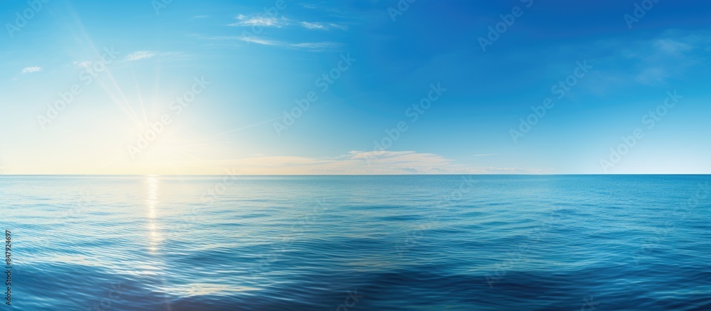 Fototapeta premium Sea sky and sun. Creative banner. Copyspace image