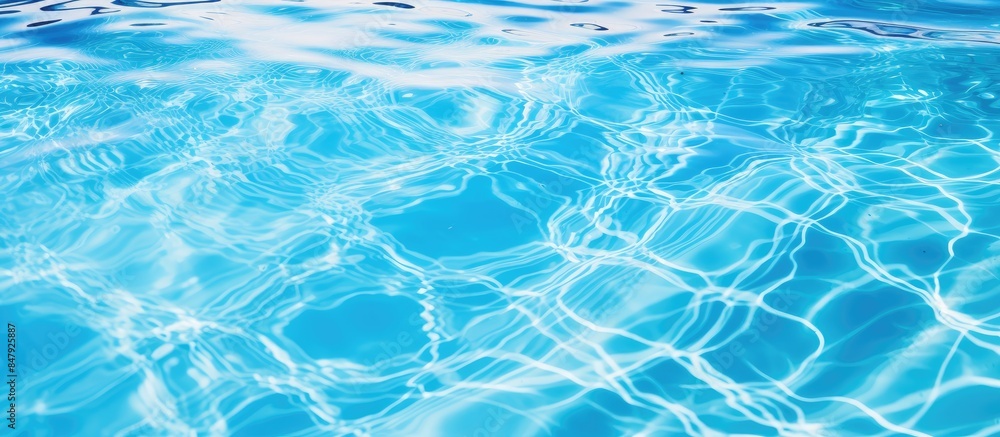 Obraz premium Detail of Swimming Pool Clear Blue Water. Creative banner. Copyspace image