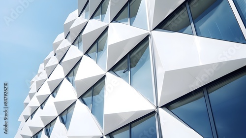 Sleek and Modern Architectural Patterns with Intricate Geometric Shapes in a Bright Urban Environment