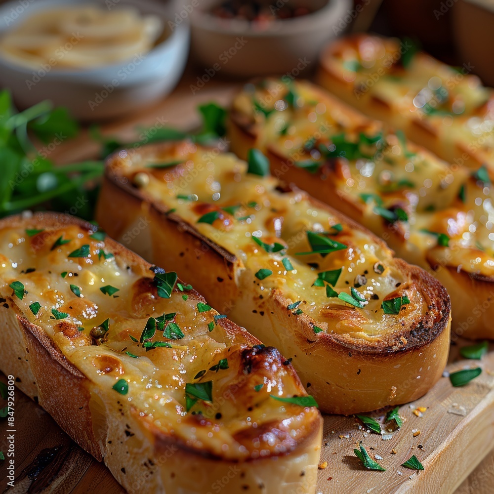 garlic bread, close up garlic bread, close up