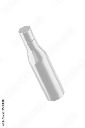 Steel eco thermo water bottle isolated 3d rendering