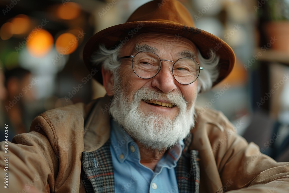 a happy pensioner has received his pension a happy pensioner has received his pension