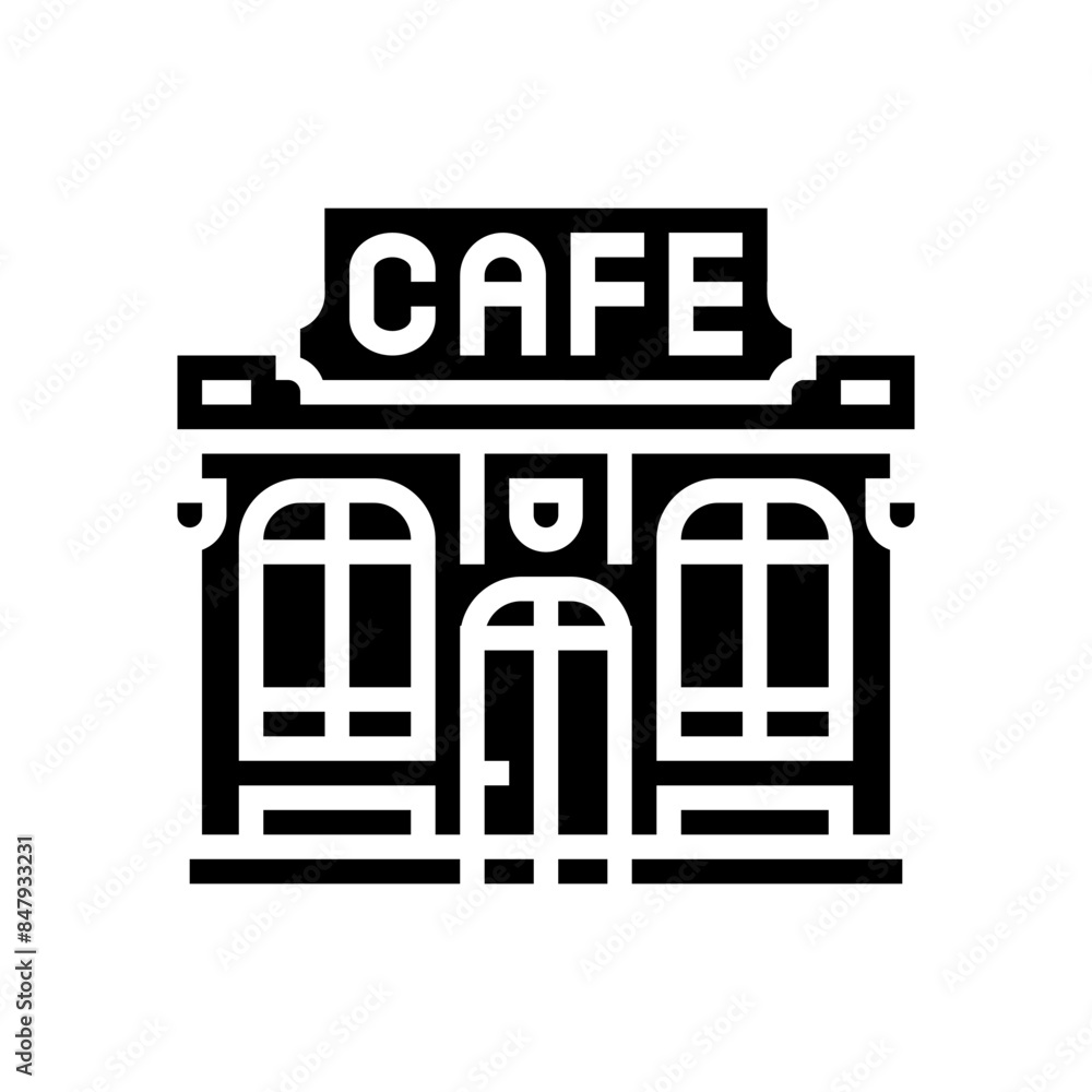 retro street food cafe glyph icon vector. retro street food cafe sign. isolated symbol illustration retro street food cafe glyph icon vector. retro street food cafe sign. isolated symbol illustration
