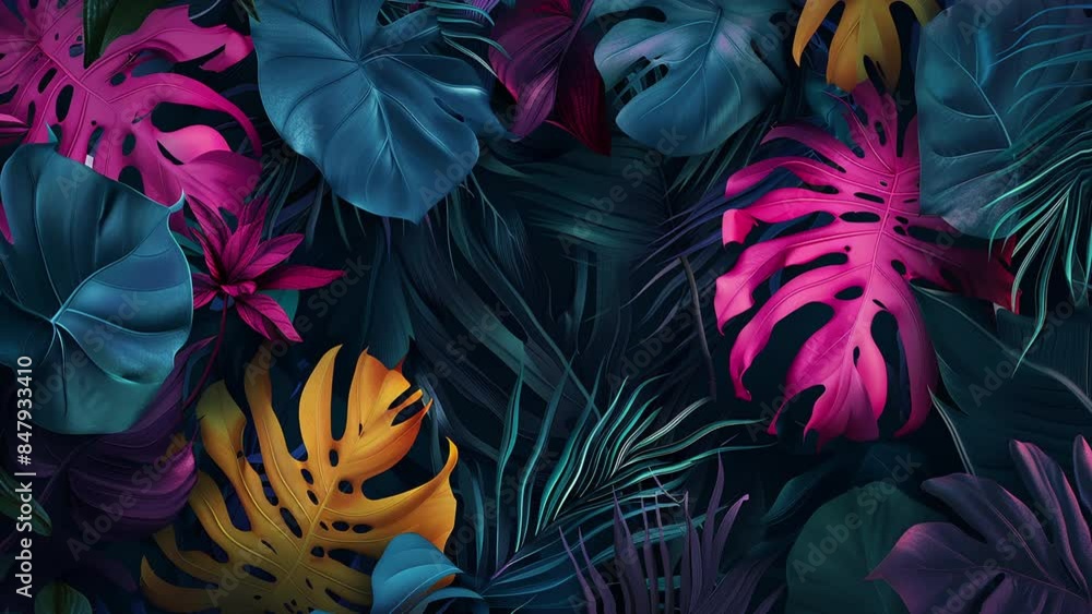 jungle tropical palm trees exotic abstract motion color background loop jungle tropical palm trees exotic abstract motion color background loop