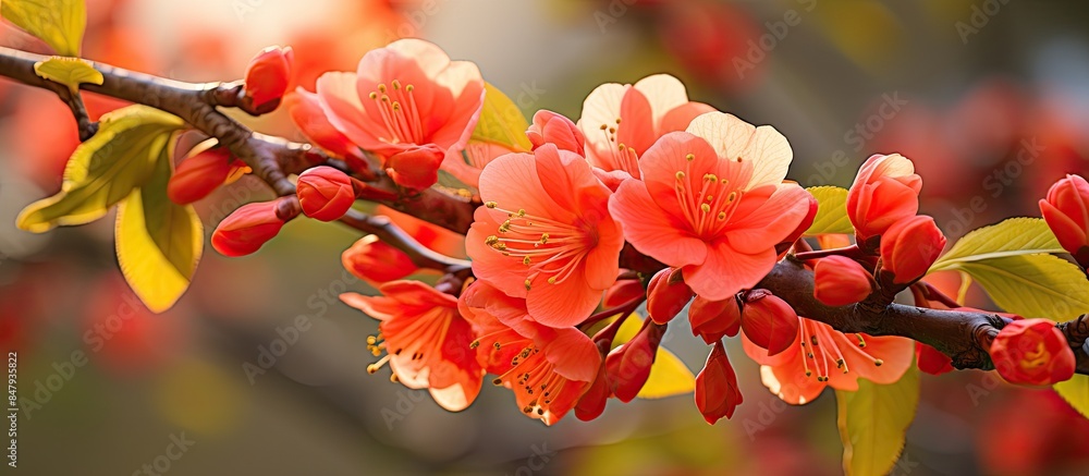 Orange red flower in the garden. Creative banner. Copyspace image Orange red flower in the garden. Creative banner. Copyspace image