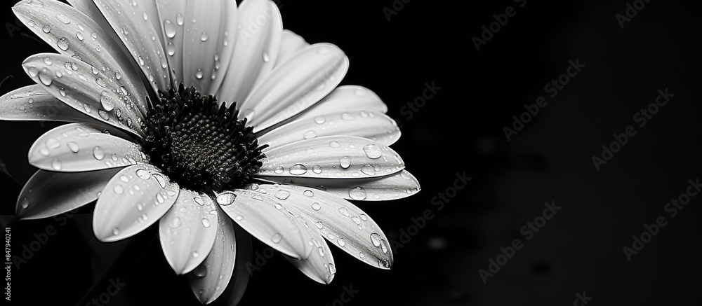 Nice daisy flower black and white. Creative banner. Copyspace image Nice daisy flower black and white. Creative banner. Copyspace image