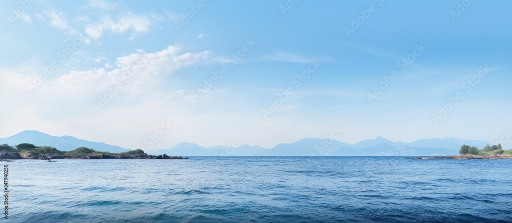 View into a calm seascape. Creative banner. Copyspace image View into a calm seascape. Creative banner. Copyspace image