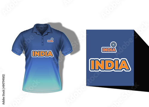T-shirt mockup , abstract background with india text for Indian cricket , vector illustration design.