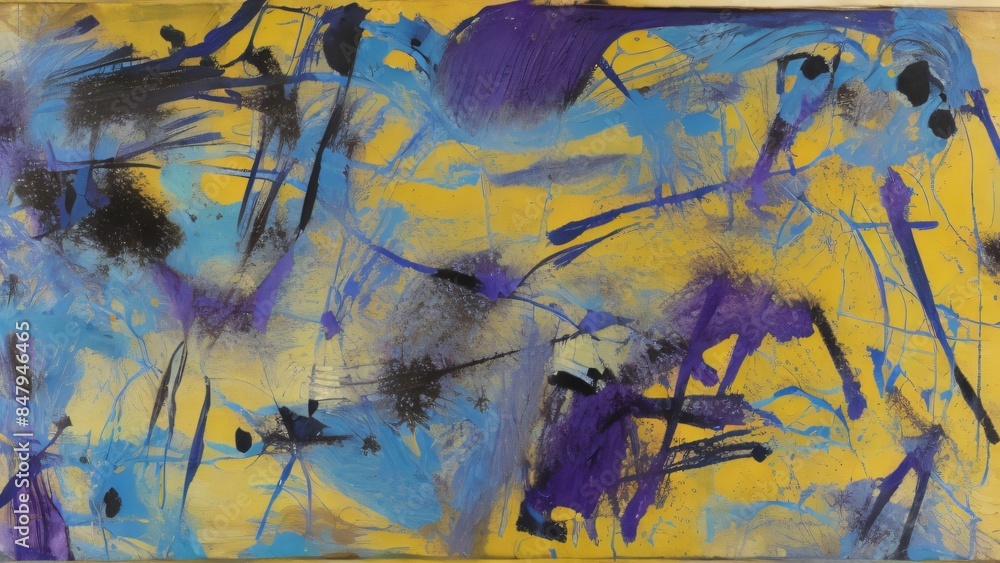 Fototapeta premium Abstract Expressionist Painting with Bold Colors and Expressive Brushstrokes