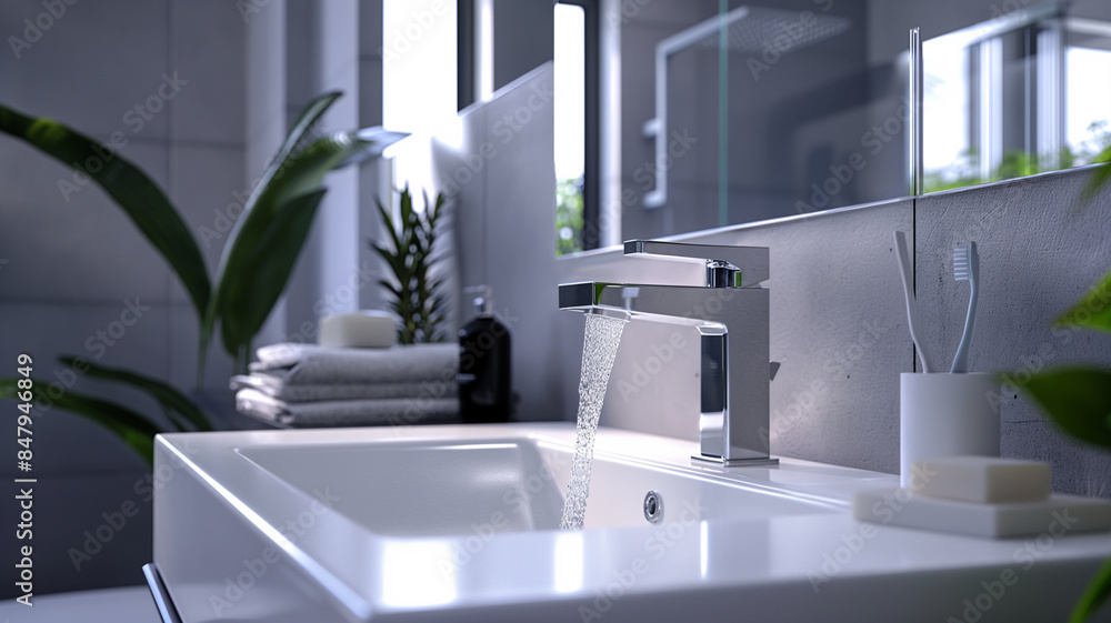 Modern Bathroom Sink with Chrome Faucet Modern Bathroom Sink with Chrome Faucet