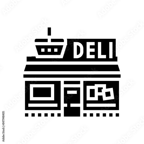 deli street food cafe glyph icon vector. deli street food cafe sign. isolated symbol illustration