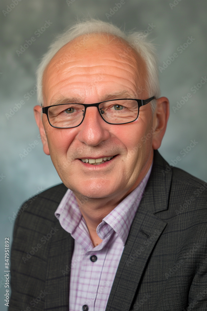 Portrait of a Smiling Senior Man with Glasses Portrait of a Smiling Senior Man with Glasses