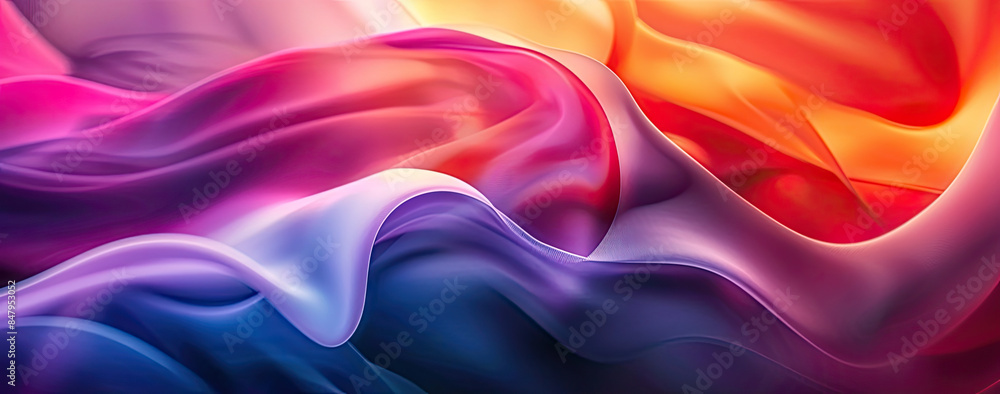 Obraz premium Colorful Flowing Silk Fabric Texture