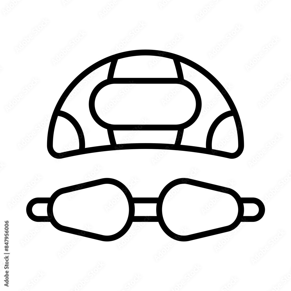 Swimming cap line icon Swimming cap line icon
