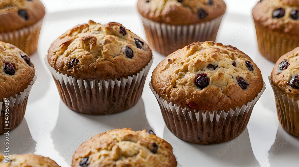 Tasty cranberry muffin isolated on a white background Ai generative. Tasty cranberry muffin isolated on a white background Ai generative.