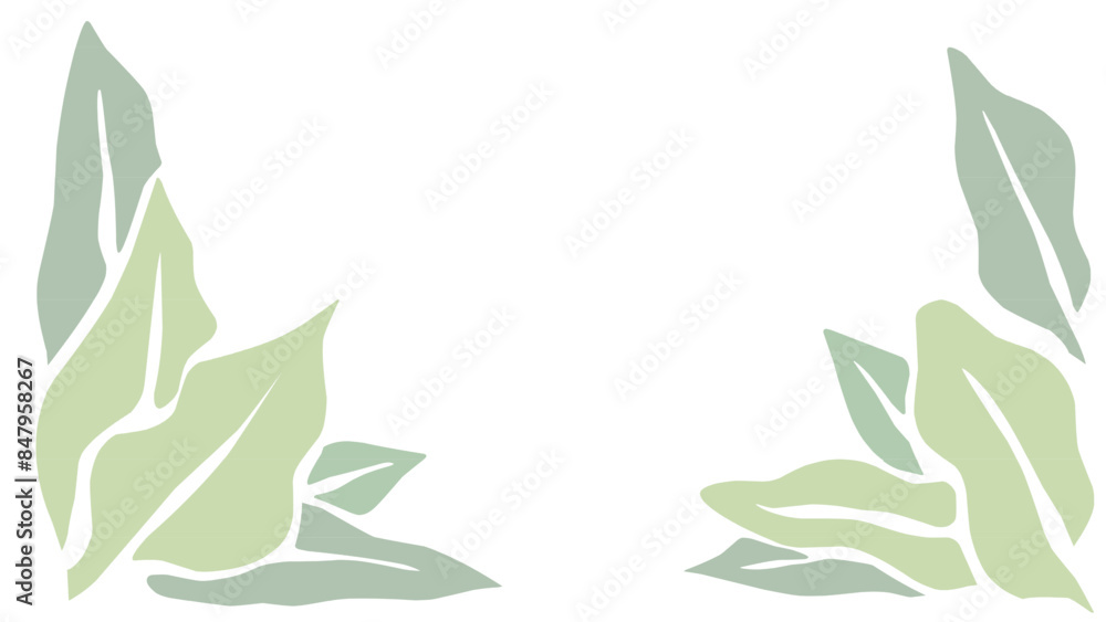 green leaves frame nature background vector illustration green leaves frame nature background vector illustration