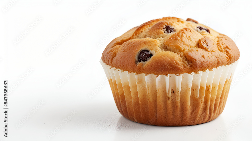 Tasty cranberry muffin isolated on a white background Ai generative.