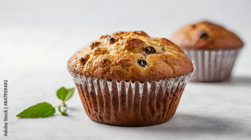 Tasty cranberry muffin isolated on a white background Ai generative. Tasty cranberry muffin isolated on a white background Ai generative.