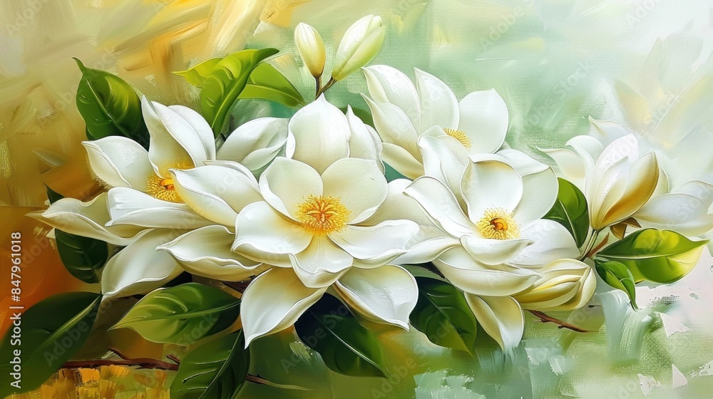 A Delicate Bouquet of White Magnolia Flowers A Delicate Bouquet of White Magnolia Flowers