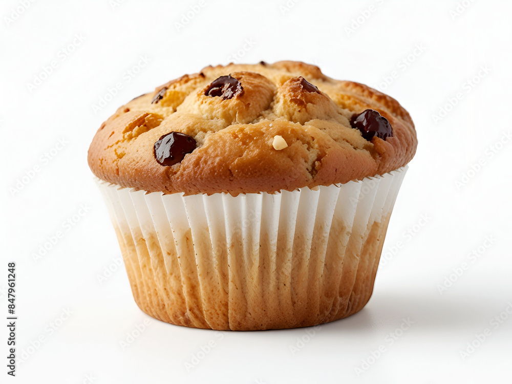 Tasty cranberry muffin isolated on a white background Ai generative.