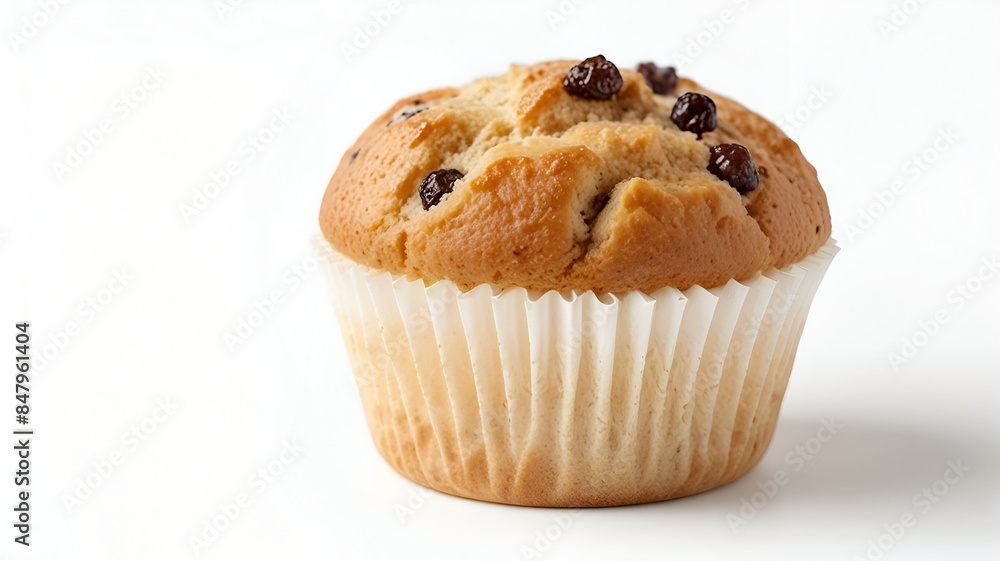 Tasty cranberry muffin isolated on a white background Ai generative. Tasty cranberry muffin isolated on a white background Ai generative.