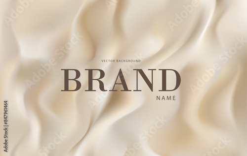 Light silk, vector abstract background with luxury fabric. Folds of satin, smooth flowing fabric. Template for your design