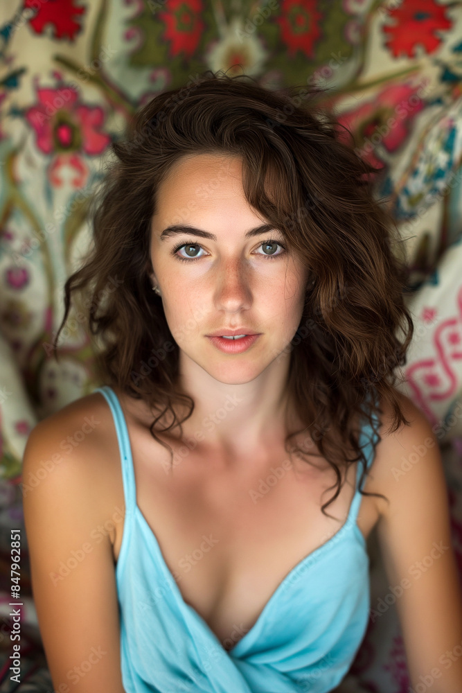 Portrait of a Young Woman with Curly Hair Portrait of a Young Woman with Curly Hair