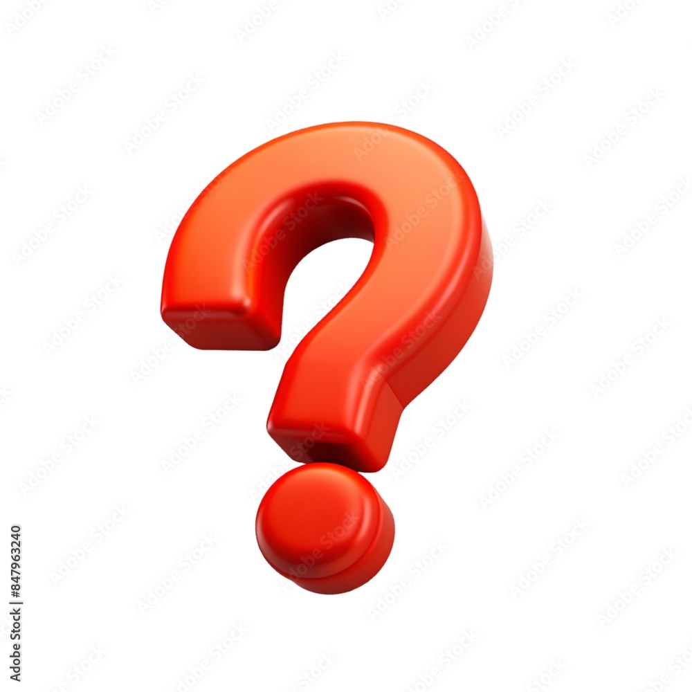 red question mark 3d cartoon style illustration red question mark 3d cartoon style illustration