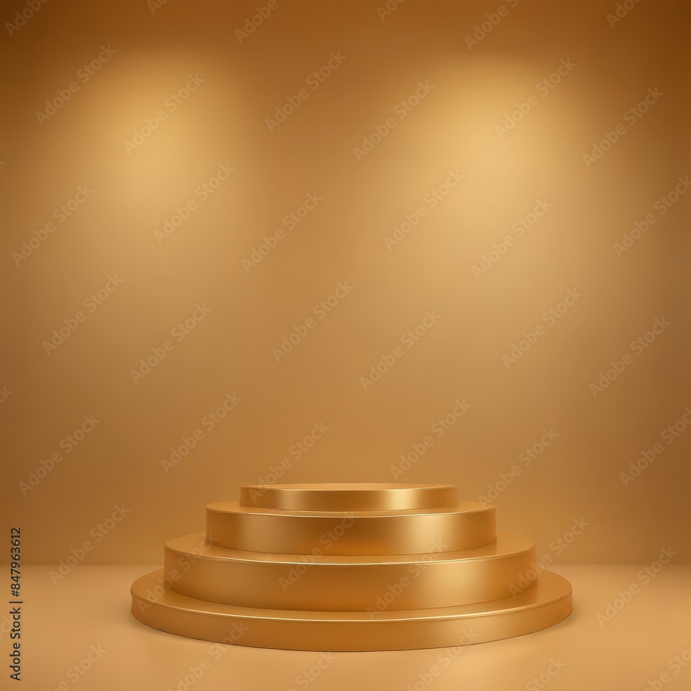 Obraz premium gold podium with gold coins