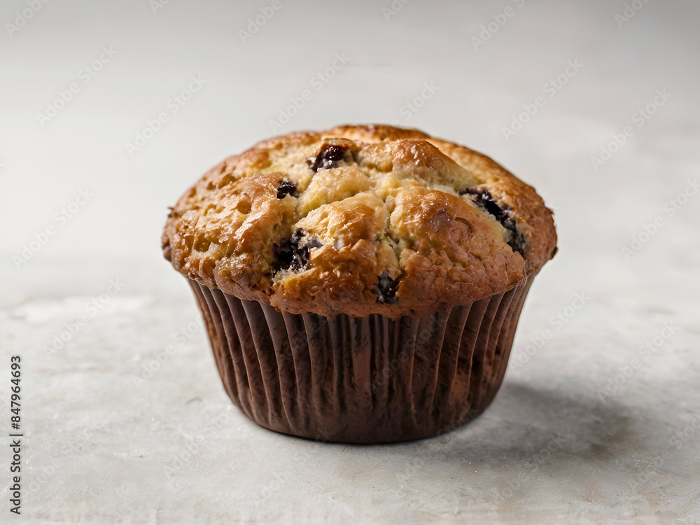 Tasty cranberry muffin isolated on a white background Ai generative. Tasty cranberry muffin isolated on a white background Ai generative.