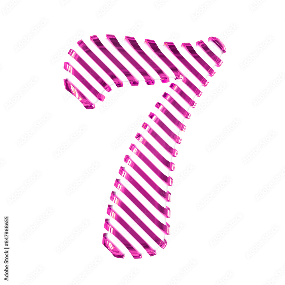 White symbol with purple diagonal ultra thin straps. number 7 White symbol with purple diagonal ultra thin straps. number 7